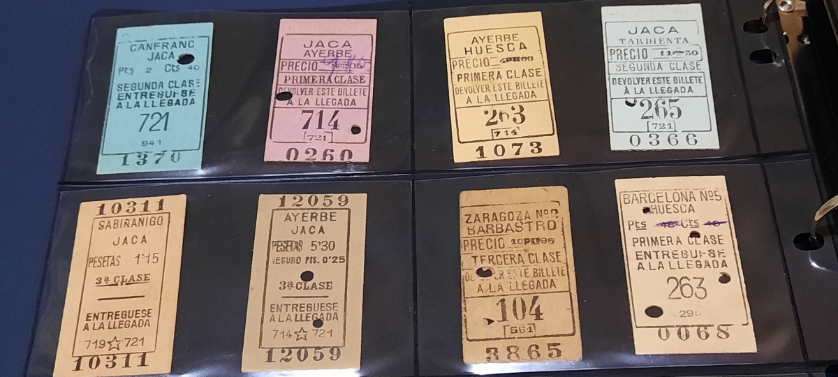 Billetes de la línea de Canfranc de principios del siglo XX